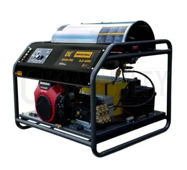 BE 8 GPM @ 3000 PSI Hot Super Skid Pressure Washer – Honda GX690