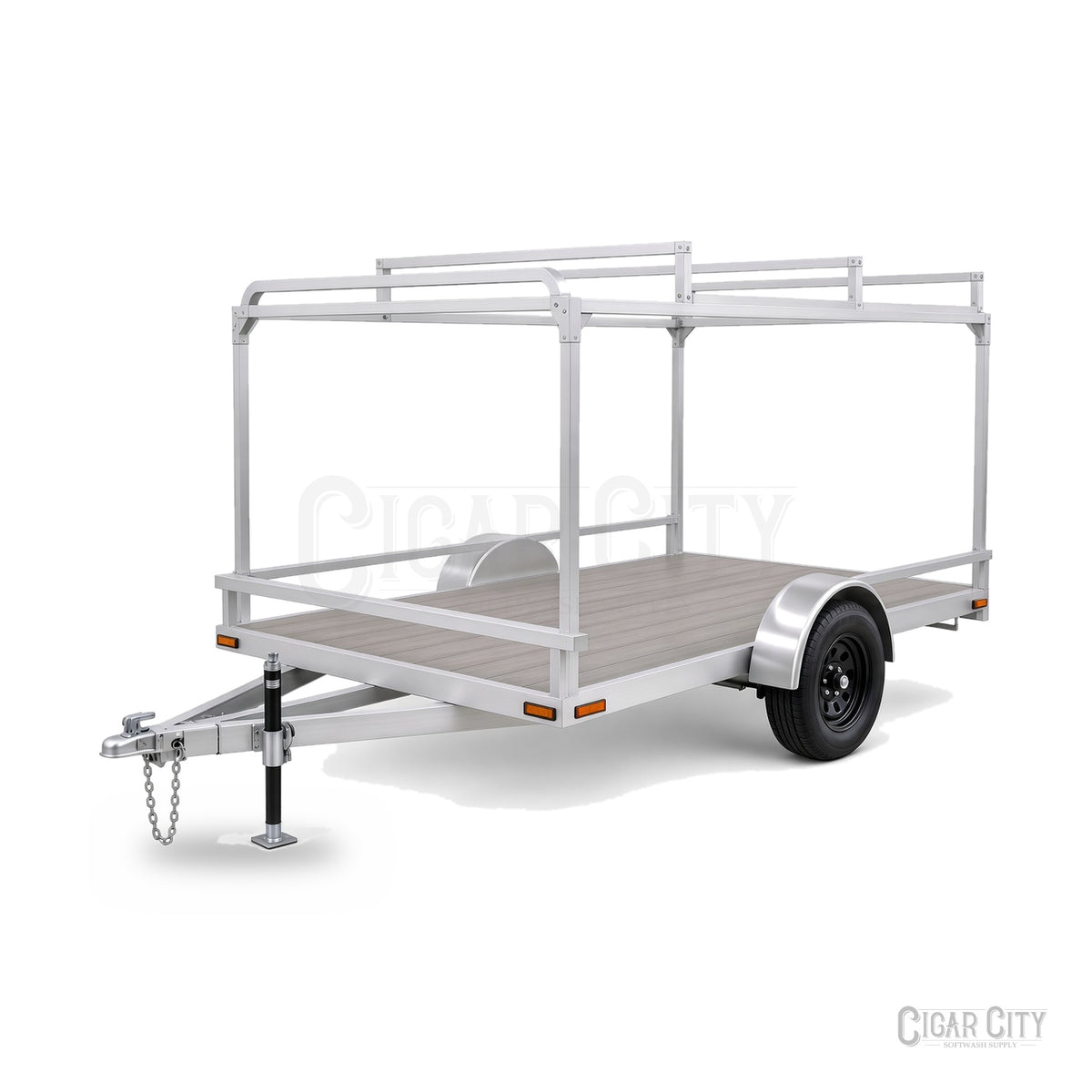 Rendering - actual build may vary - 6x10 single axle trailer, front