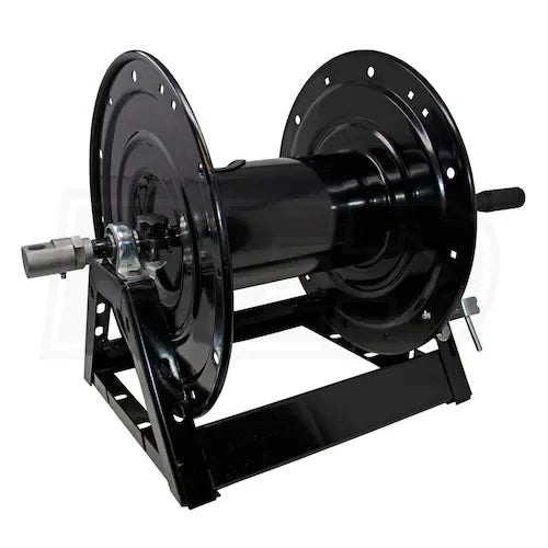Black heavy-duty softwash hose reel for professional cleaning equipment