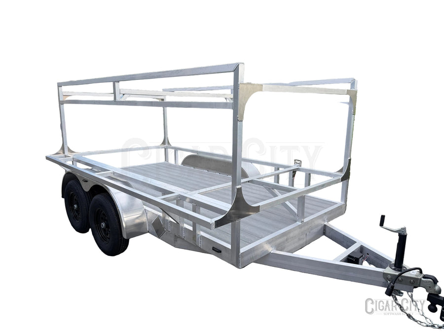 Dominator Fabrication 6x12 aluminum tandem axle open utility trailer, 12k