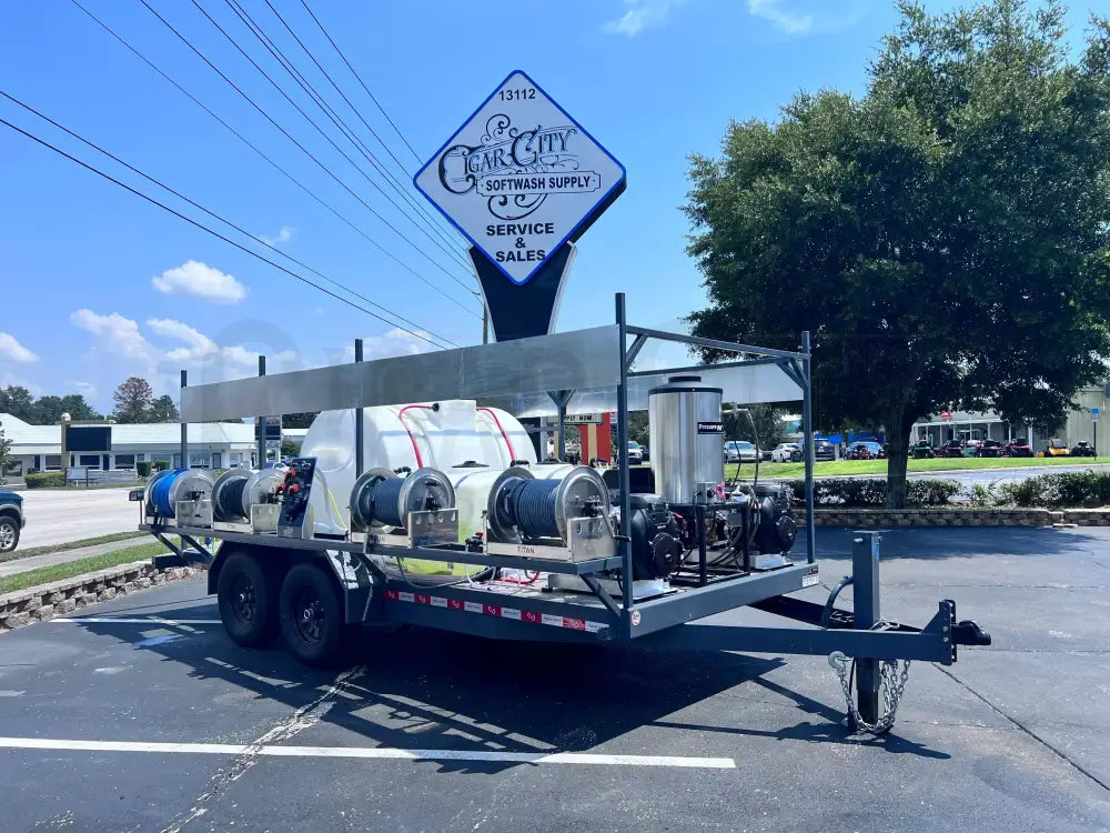 Dominator 7x16 Dual Hot Water Pressure Washing and Softwash Trailer Complete Rigs Cigarcity Softwash.
