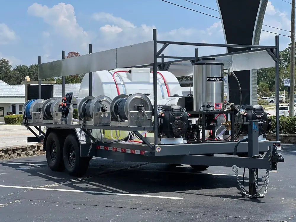 Dominator 7x16 Dual Hot Water Pressure Washing and Softwash Trailer Complete Rigs Cigarcity Softwash.