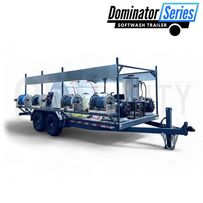 Dominator 7x16 Dual Hot Water Pressure Washing and Softwash Trailer Complete Rigs Cigarcity Softwash.