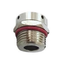 Stainless steel softwash fitting with red O-ring seal for pressure washer systems