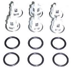 Softwash system O-rings and white plastic fittings for pressure washer equipment