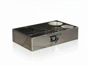 Stainless steel softwash chemical holder with six compartments for cleaning solutions