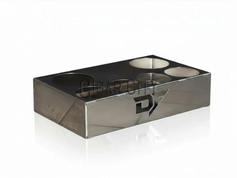 Stainless steel softwash chemical holder with six compartments for cleaning solutions