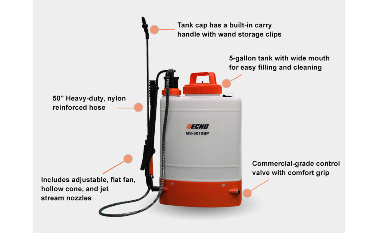 ECHO 5 Gallon Backpack Sprayer MS5010BP