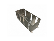 Stainless steel softwash chemical holder with oval slots for secure bottle storage