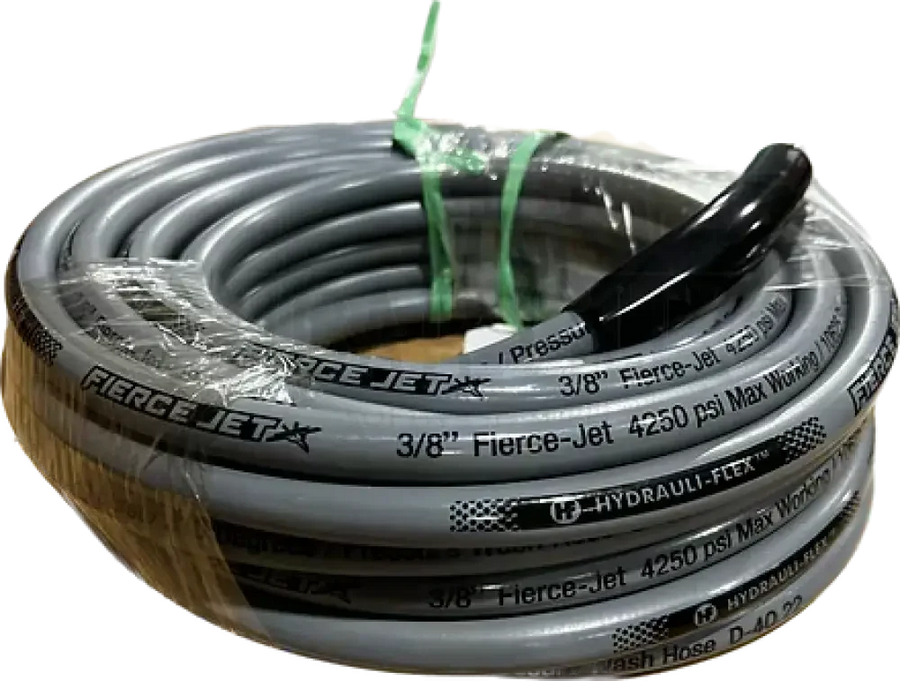 Fierce Jet Pressure Hose 3/8" 200ft Gray 1 Wire 4250psi PWS106-GY-200 Hoses Cigarcity Softwash.