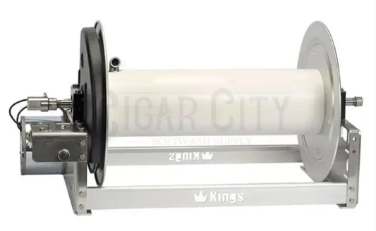 Kings 18" Electric Reel, Aluminum, 1/2" Manifold KR1A18E Hose Reels Cigarcity Softwash.
