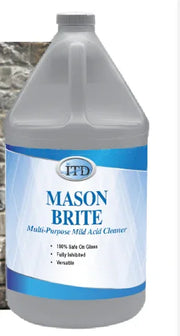 Mason Brite multi-purpose mild acid cleaner for softwash systems, safe on glass and versatile for exterior cleaning