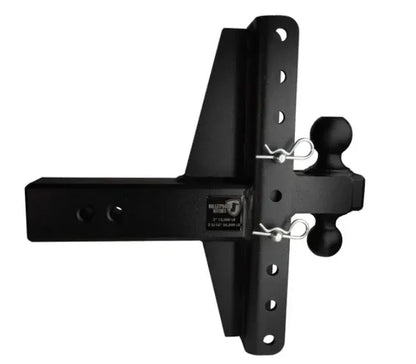2.0″ Heavy Duty Offset Hitch – 4″ & 6″ Drop/Rise – Bulletproof Hitches – Adjustable Dual Ball Mount
