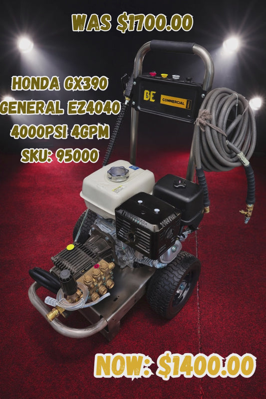 BE Scratch & Dent Honda GX390 w/ General EZ4040 4000psi 4gpm  PE-4013HWPAGEN (95000)
