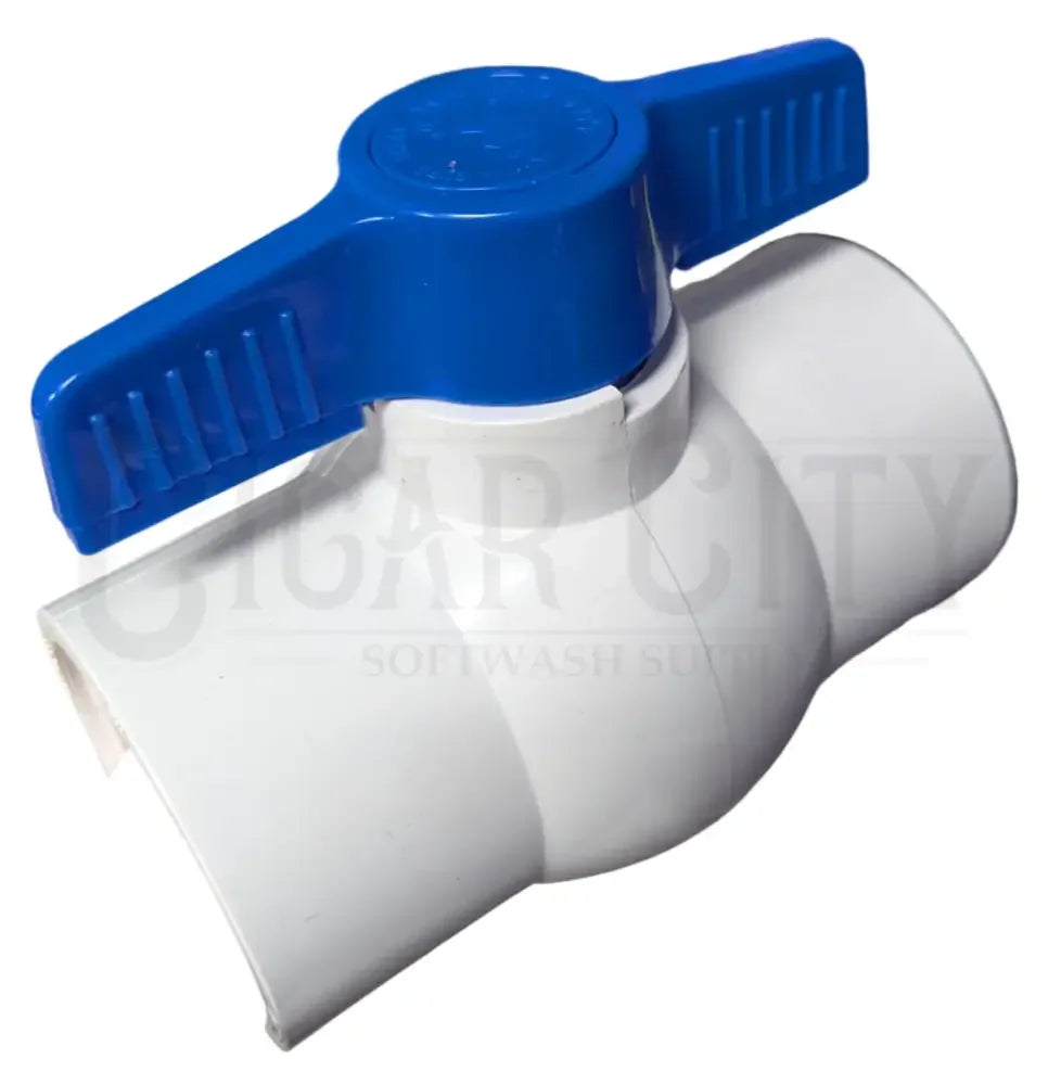 PVC Threaded Ball Valve - White Fittings Cigarcity Softwash.