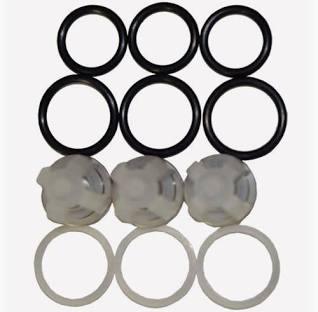 Softwash system O-rings and plastic fittings for pressure washer maintenance