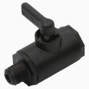 Black plastic ball valve with lever handle for softwash equipment systems
