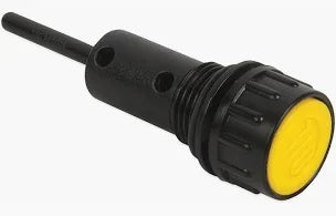 Yellow and black softwash nozzle for pressure washing equipment