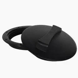 Black softwash equipment lid with secure clip for southeast cleaning solutions