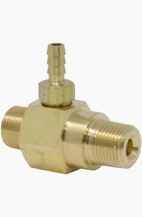 Brass softwash valve with threaded connectors for pressure washing equipment