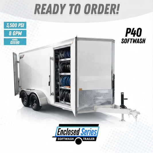 Enclosed 6x12 Pressure & Soft Washing Trailer with P40 Softwash