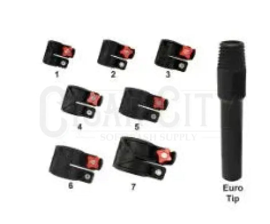 Tucker USA 7 Clamp Set w/Euro Tip T-7pc-SET Window Cleaning Accessories Cigarcity Softwash.