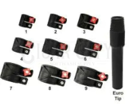 Tucker USA 9 Clamp Set w/Euro Tip T-9pc-SET Window Cleaning Accessories Cigarcity Softwash.