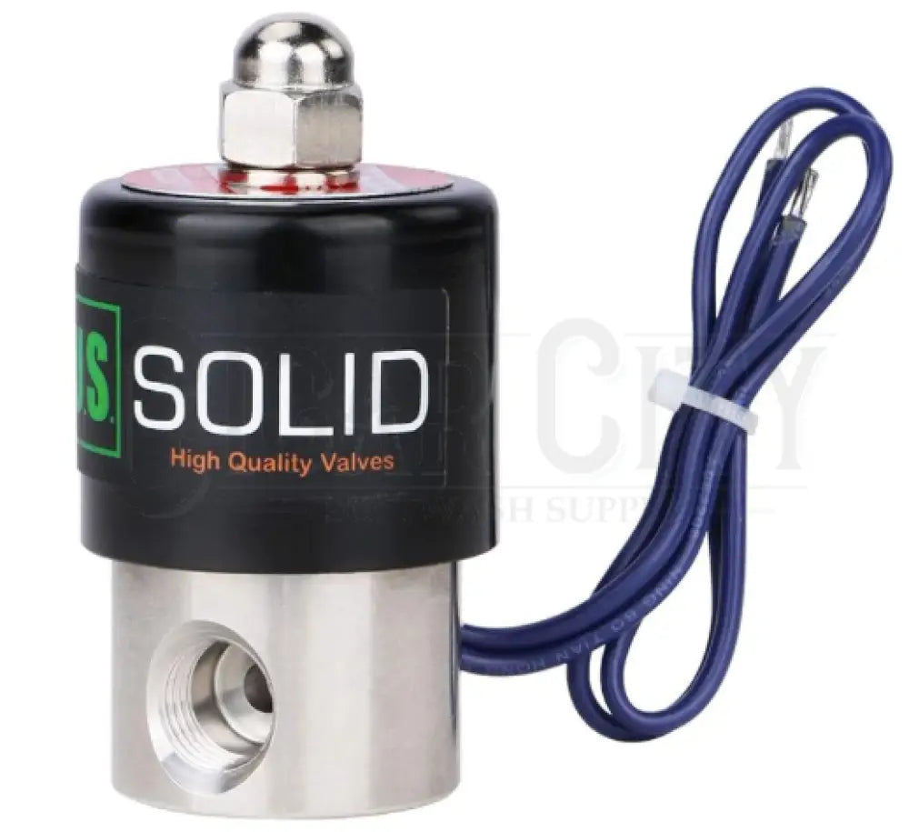 U.S. Solid 1/4" Stainless Steel Electric Solenoid Valve 12VDC Normally Closed VITON  Cigarcity Softwash.