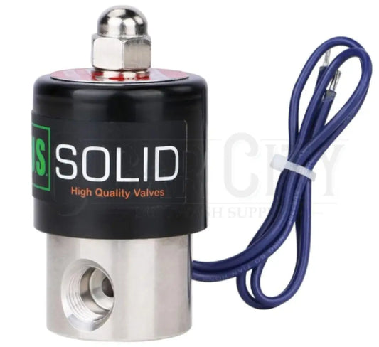 U.S. Solid 1/4" Stainless Steel Electric Solenoid Valve 12VDC Normally Closed VITON  Cigarcity Softwash.