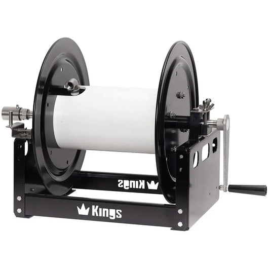 KR1S12 Kings 12" Steel Manual Hose Reel with 1/2" Stainless Steel Manifold - Cigarcity Softwash