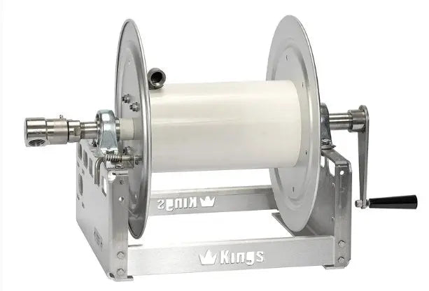 KR3A12 Kings 12" Aluminum Manual Hose Reel with 1" Stainless Steel Manifold - Cigarcity Softwash