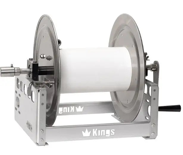 KR3A12 Kings 12" Aluminum Manual Hose Reel with 1" Stainless Steel Manifold - Cigarcity Softwash